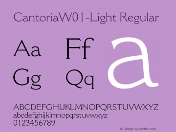 CantoriaW01-Light Regular Version 1.02图片样张