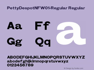 PettyDespotNFW01-Regular Regular Version 1.10 Font Sample