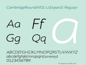 CambridgeRoundW01-LtExpanIt Regular Version 1.10 Font Sample