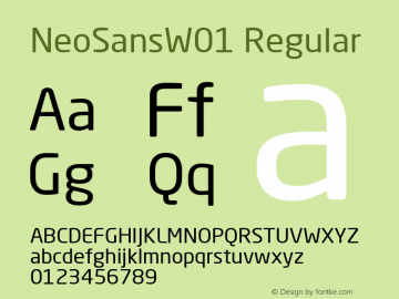 NeoSansW01 Regular Version 1.03 Font Sample