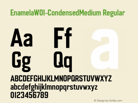 EnamelaW01-CondensedMedium Regular Version 1.10 Font Sample