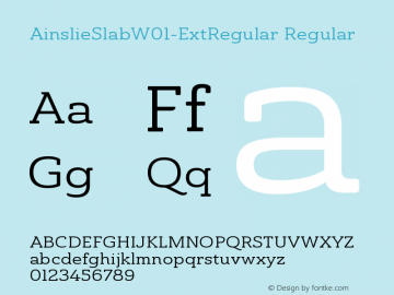 AinslieSlabW01-ExtRegular Regular Version 1.00 Font Sample