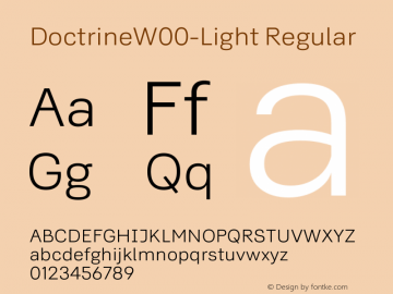 DoctrineW00-Light Regular Version 1.00 Font Sample