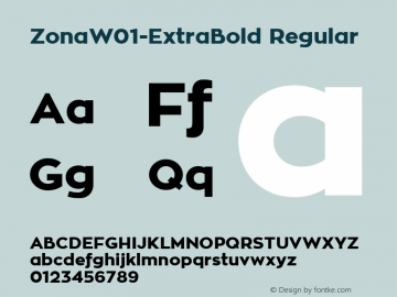 ZonaW01-ExtraBold Regular Version 1.50 Font Sample
