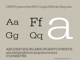 URWTypewriterW01-LightXWide Regular Version 1.00 Font Sample