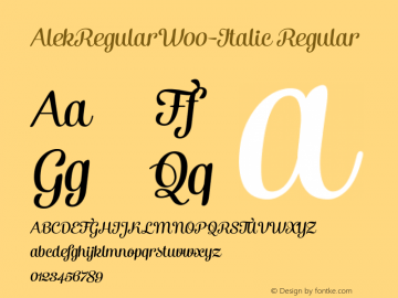 AlekRegularW00-Italic Regular Version 1.00图片样张