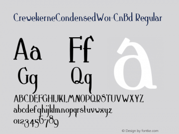 CrewekerneCondensedW01-CnBd Regular Version 1.00图片样张