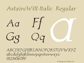AstaireW01-Italic Regular Version 1.00图片样张