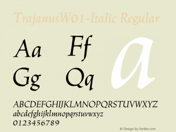 TrajanusW01-Italic Regular Version 2.01图片样张