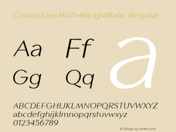 ContaxSansW01-46LightItalic Regular Version 1.00图片样张