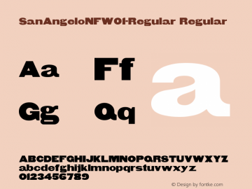 SanAngeloNFW01-Regular Regular Version 1.10 Font Sample