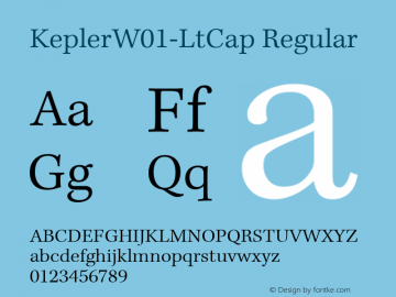 KeplerW01-LtCap Regular Version 1.00 Font Sample