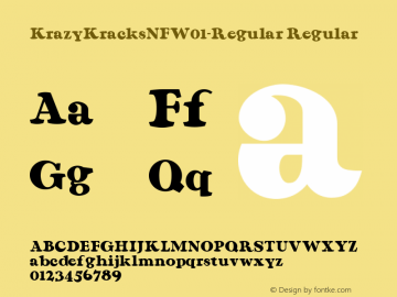 KrazyKracksNFW01-Regular Regular Version 1.20 Font Sample