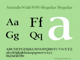 AmitaleWideW01-Regular Regular Version 1.00 Font Sample