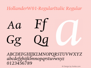 HollanderW01-RegularItalic Regular Version 1.02图片样张