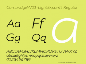 CambridgeW01-LightExpanIt Regular Version 1.10 Font Sample