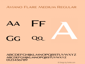 Aviano Flare Medium Regular Version 1.10 Font Sample