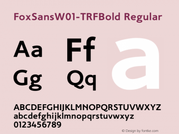FoxSansW01-TRFBold Regular Version 1.00 Font Sample