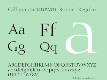 Calligraphic810W01-Roman Regular Version 1.00图片样张