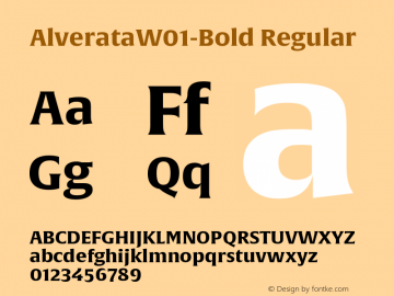 AlverataW01-Bold Regular Version 1.10 Font Sample