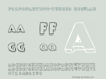 P22PoPArtW00-ThreeD Regular Version 1.00 Font Sample