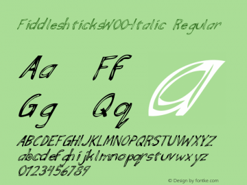 FiddleshticksW00-Italic Regular Version 1.1 Font Sample