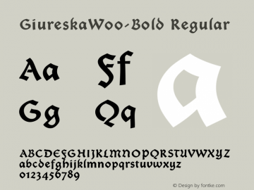 GiureskaW00-Bold Regular Version 1.00 Font Sample