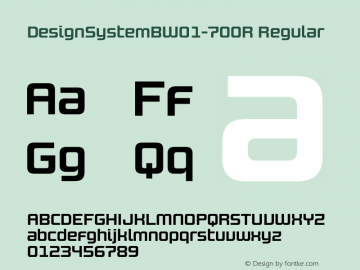 DesignSystemBW01-700R Regular Version 1.00 Font Sample