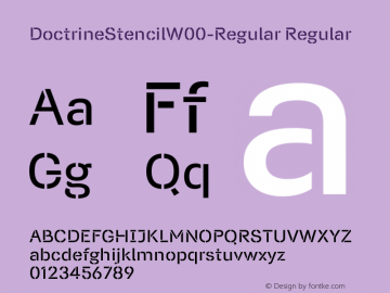 DoctrineStencilW00-Regular Regular Version 1.00 Font Sample