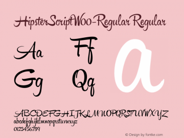 HipsterScriptW00-Regular Regular Version 1.00 Font Sample