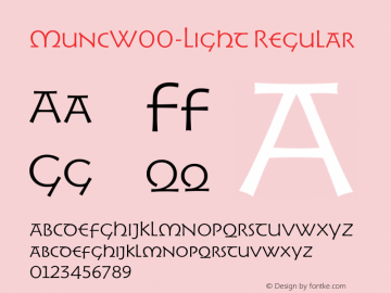 MuncW00-Light Regular Version 1.1 Font Sample