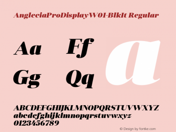 AngleciaProDisplayW01-BlkIt Regular Version 1.00 Font Sample