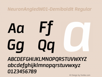 NeuronAngledW01-DemiboldIt Regular Version 1.00图片样张