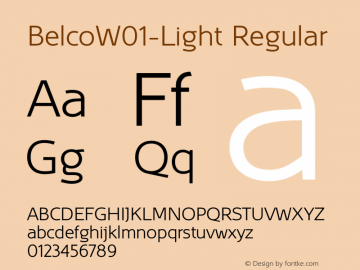 BelcoW01-Light Regular Version 1.00图片样张