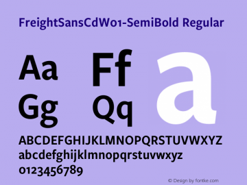 FreightSansCdW01-SemiBold Regular Version 1.00图片样张