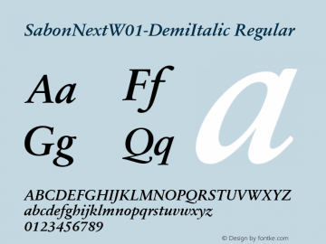 SabonNextW01-DemiItalic Regular Version 1.01图片样张