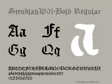 StenblakW01-Bold Regular Version 1.00 Font Sample