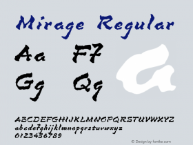 Mirage Regular Version 4.10 Font Sample