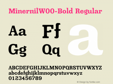 MinernilW00-Bold Regular Version 2.00 Font Sample