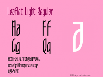 Leaflet Light Regular Macromedia Fontographer 4.1.5 5/31/99 Font Sample