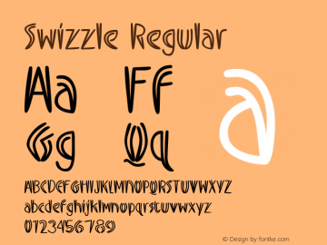 Swizzle Regular Macromedia Fontographer 4.1.5 5/31/99 Font Sample