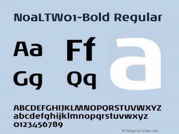 NoaLTW01-Bold Regular Version 1.01 Font Sample