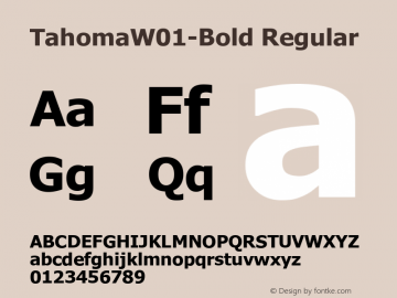 TahomaW01-Bold Regular Version 1.1 Font Sample