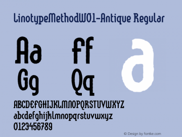 LinotypeMethodW01-Antique Regular Version 1.01 Font Sample
