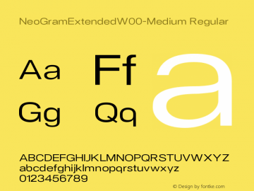 NeoGramExtendedW00-Medium Regular Version 1.10 Font Sample