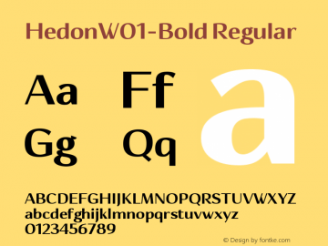 HedonW01-Bold Regular Version 1.0 Font Sample