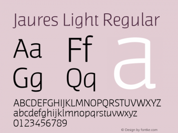 Jaures Light Regular Version 1.000 Font Sample