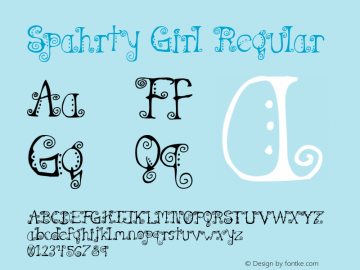 Spahrty Girl Regular 1.00 ( Hi Sue! ) Font Sample