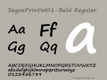 SegoePrintW01-Bold Regular Version 1.1 Font Sample