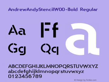 AndrewAndyStencilW00-Bold Regular Version 1.60图片样张
